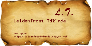 Leidenfrost Tünde névjegykártya